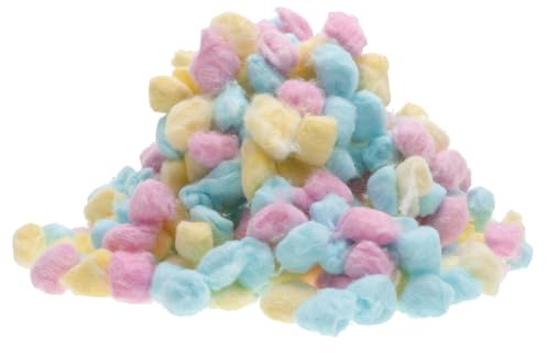 WRITWAA Bunte Wattebällchen aus Baumwolle mit 500g Leicht und Saugfähig für Make Up Entfernung und Bastelarbeiten zu Hause oder Kosmetikstudio