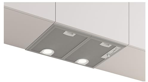 Bosch DHL555BM Serie 4 Lüfterbaustein 53 cm, Made in Germany, LED-Beleuchtung, Abluft und Umluft, leise, Metallfettfilter spülmaschinengeeignet, Wand- und Inselmontage, Silber Metallisch