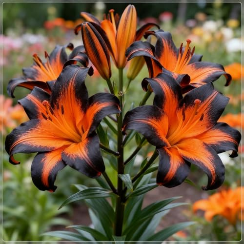 Rizomas de lirio de otoño, lirios perennes resistentes, cultivo de lirios raros, adecuado para plantar en primavera y otoño.-6 Rizomas-J