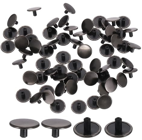 sourcing map 120Pcs 3x12mm Plastic Hole Plugs, Round Screw Cap Cover, Panel Drill Hole Plugs for Furniture Cabinet Cupboard Shelves Fencing Post Pipe Insert End Caps, Metallic Black
