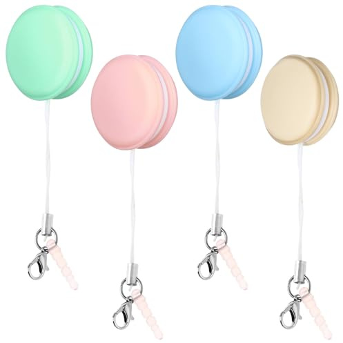 DOITOOL 4pcs Macaron Screen Wipe Phone Screen Cleaner and Phone Charm Portable Cleaner Wipes Keychain Lanyard Cute Design for Cellphone Touch and Lens Cleaning for Travel and Everyday Use Random Color