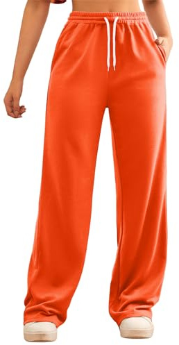 Pantalon de survêtement large pour femme, taille haute, baggy intérieur avec cordon de serrage, pantalon de survêtement jambe droite pour course à pied, randonnée, jogging