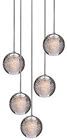 Kristall-Kronleuchter, moderne Pendelleuchte, Deckenleuchte Raindrop, 5-flammig G4 für Wohnzimmer Esszimmer Schlafzimmer, 5 Heads, Einheitsgröße