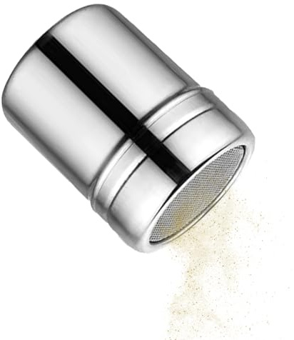 Shaker per polvere con coperchio – Sifter Duster Bottiglia, dimensioni compatte per sale, zucchero, spezie e cacao pepe da forno, setaccio per farina, shaker per spolverare per la cottura