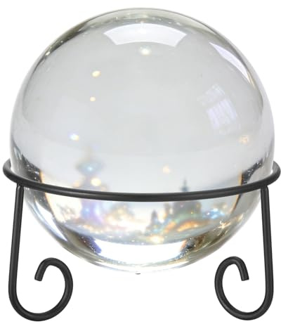 sourcing map Iron Metal Gazing Ball Stand, 16cm x 9cm(IDxH) Garden Crystal Ball Display Stand for 18-27cm Sphere Holder Plant or Flowerpot Holder Home Decoration for Yard Garden, Black