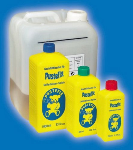 PUSTEFIX Nachfüllflasche Mini I 250 ml Seifenblasenflüssigkeit I Bubbles Made in Germany I Seifenblasen für Hochzeit, Kindergeburtstag, Polterabend I Seifenblasen für Kinder & Erwachsene