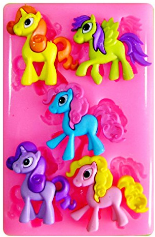 Cute Pony, Pegasus & Unicorn Silicone Mould Mold for Cake Decorating Cake Cupcake Toppers Icing Sugarcraft Tool by Fairie Blessings