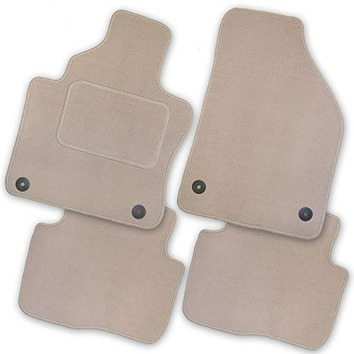 Bär-AfC Auto Fußmatten Royal passend für Opel Insignia Typ A 2008-2013, Autoteppiche Velours Beige, Rand Kettelung Beige, Textiler Trittschutz, Set 4-teilig, OP02810