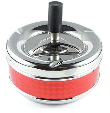 Starlet24 Drehaschenbecher Windaschenbecher Aschenbecher Sturmaschenbecher Ascher Rot 9 cm