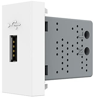 Livolo USB-Modul ½ in Weiß – Innenleben für Unterputzdose Ladestation, 2.1A/220V – Kompatibel mit Glasblenden USB-Anschluss zum aufladen Einbaudose UP
