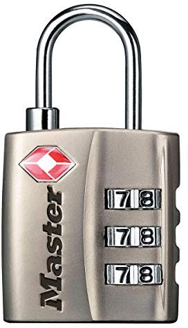 Master Lock 4680EURDNKL Cadenas à Combinaison TSA, Gris, 5,5 x 3 x 2,6 cm