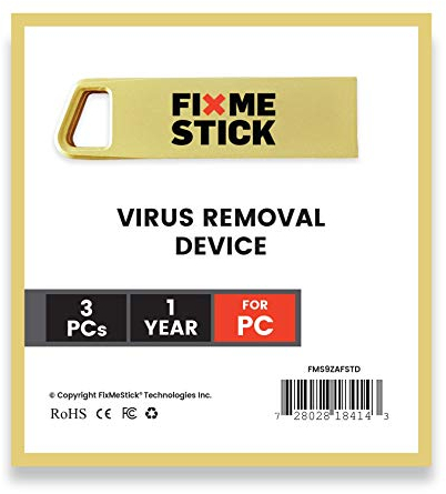 FixMeStick Gold Computer Virus Removal Stick para PC con Windows - Uso ilimitado en hasta 3 ordenadores portátiles o computadoras de escritorio durante 1 año