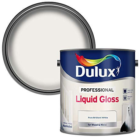 Dulux Professional Liquid Gloss Paint For Wood And Metal - Pure Brilliant White 2. 5 Litres
