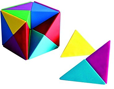 First4magnets Verschiedene Farbmagnetikalnetpyramiden Tangram Cube - Bildungs -, Logik - Puzzle - und Mathematikspiel Für Kinder und Erwachsene - Pack von 24