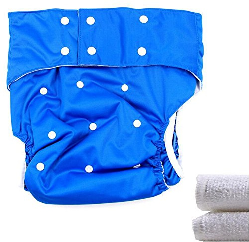 Lukloy – couches ado/adultes en tissu avec 2 inserts pour incontinence– Poche Double Ouverture lavable réglable réutilisable, anti-fuites (bleu foncé)