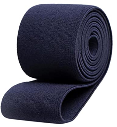 F Fityle Large élastique Plat Ceinture Bande pour Couture, Longueur 16 mètres, Largeur 4 cm, Bleu Foncé