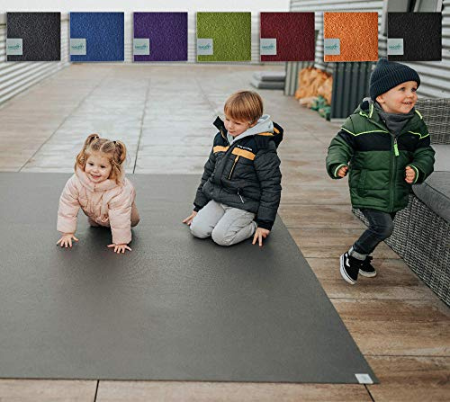 Sanosoft Outdoor Krabbelmatte Krabbelunterlage Made in Germany - Öko-Tex 100 120x120 cm Grau