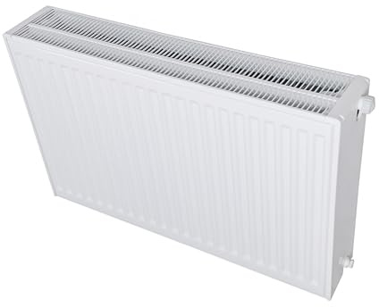 Belrad® Heizkörper Typ 33 Flachheizkörper weiß 90x60cm | 6 Anschlüsse, modern, kompakt & energiesparend, Wandmontagefähig, ideal für Wohnzimmer, Bad & Gäste-WC