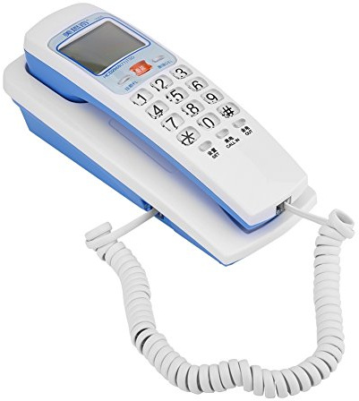 Kabelgebundenes Telefon,tragbares an der Wand befestigtes Festnetztelefon mit Standard FSK/DTMF Display Anrufer ID, Lautsprecher, Kabel Desk Erweiterungs Station für Zuhause/Büro/Hotel(Weiß)