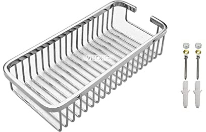 VIBORG Deluxe Solid SUS304 Edelstahl extra-thick Wandmontage Rechteckig Eckablage Duschkorb Duschablagen Duschablage Duschregal ecke für Bad badezimmer, Xs-807A (poliert spiegelähnlich)