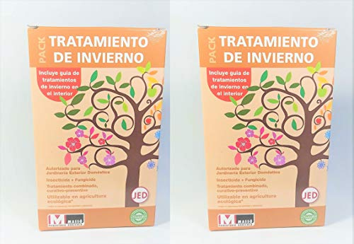 2 Pack aceite invierno y cobre rojo frutales y vid. PACK DE 2UDS Aceite de parafina + cobre rojo. Mezcla para 30 litros de agua