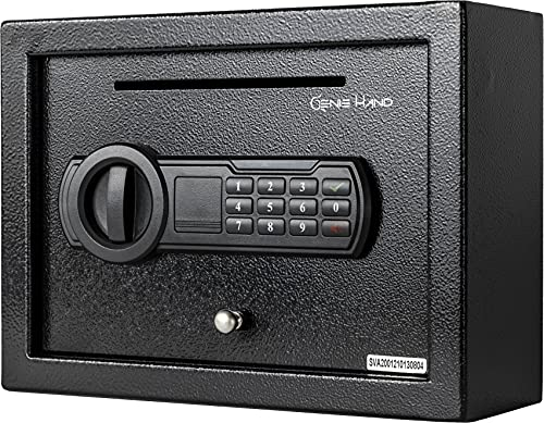 Genie Hand | Cassaforte Elettronica da Cassetto di Deposito da Armadio Piccola Cassetta di Sicurezza con Codice a Combinazione e Chiave a Serratura B-Class e Sistema Anti Bounce Casseforti per Soldi