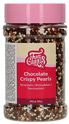 FunCakes Mini Chocolate Crispy Pearls Schokoperlen, 175 g | Knusprige Schokolade Dekorationen, Perfekt zum Dekorieren von Torten, Cupcakes, Keksen, Kuchen und mehr, Tortendeko