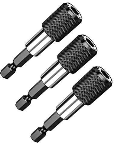 Bithalter Magnetisch, 3 Stück Mellbree Schnellwechsel Bithalter 1/4'' 60mm Bithalter Magnet Geeignet für Bohrmaschine Schraubendreher Gewindeschraube von Makita, Metabo, Bosch, Dewalt