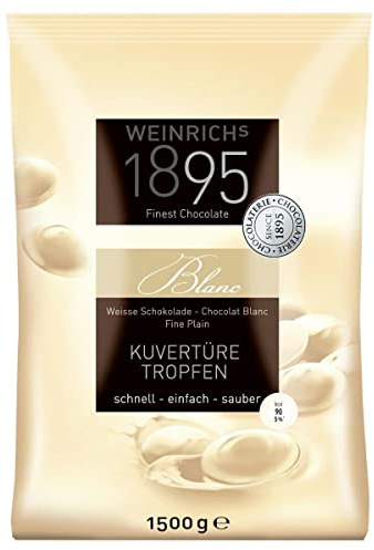 Weiße Schokolade, Kuvertüre, Tropfen, 1,5 kg, Weinrichs 1895 Finest Chocolate,