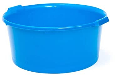 CABLEPELADO Barreño de plastico Redondo con Asas, Balde de plástico, Cubo de Agua, Cubeta de plástico, Tina Multiusos, Cubo Limpieza, Capacidad 20 litros, Diámetro 42 cm, Altura 20 cm, Azul