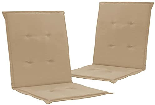 CANLAY Gartenstuhlauflagen 2 STK Sitzauflagen Gartenmöbel, Gartenstuhlauflagen, Hochlehner Auflagen, Auflagen Hochlehner, Stuhlauflagen, Beige 100x50x3 cm