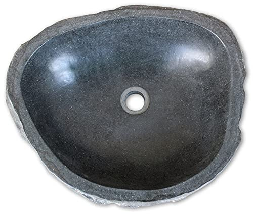 Tidyard Lavandino,Ovale,da Bagno,Toilette,Appoggio,in Pietra di Fiume,(38-45) x(30-35) x15 cm,Lavabo da Bagno Appoggio,Lavandino Pietra,Lavabo Pietra,Lavandino in Marmo,Lavandino d'Appoggio