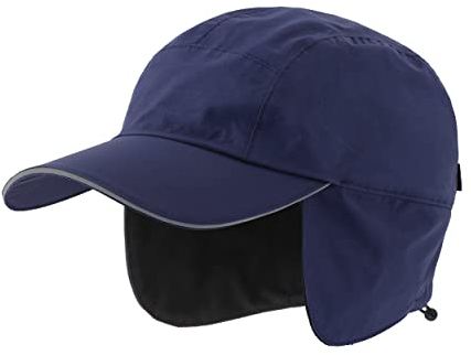 Magracy Cappello da baseball invernale impermeabile da uomo con paraorecchie, blu navy, Taglia unica