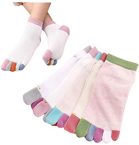 Calzini con Dita per Donna, 5 Paia di Calzini da Donna in Cotone Calzini con Fodera novità, Calzini Sportivi per Il Tempo Libero Regalo, Calzini con Cinque Dita per Corsa Atletica,