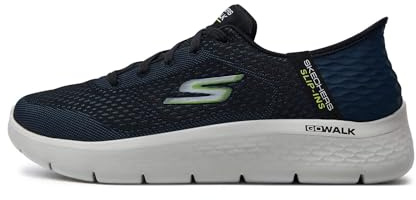 Skechers Go Walk Flex Vespid Zapatillas para Hombre, Navy and Lime Textile, 42.5 EU