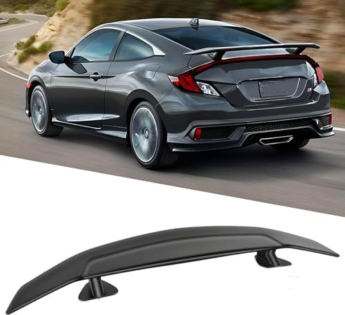 DREAMIZER 47 Universal Car Rear Trunk Spoiler Wing Matte Black Sport Style W/Adhesive Compatible with Ford Focus Honda Civic Accord Toyota Corolla Camry Nissan Altima Mazda and More