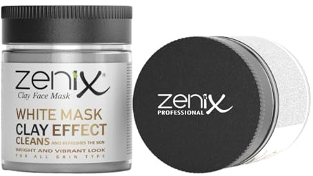 Zenix Clay Face Mask White 190gr | Gesichtsmaske mit Tonerde | Gesichtskur mit Argan Öl | Gesichtspflege für Männer & Frauen - gegen Pickel, Mitesser und Unreinheiten | Kil Maskesi