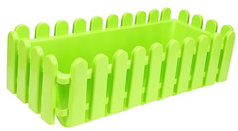 Mipcase Jardinière de clôture en Plastique rectangulaire platelage de Jardin Plantes Pot de Fleurs Jardiniere Plastique Pot de Fleur bonsaï d'intérieur Vase Vert coloré récipient