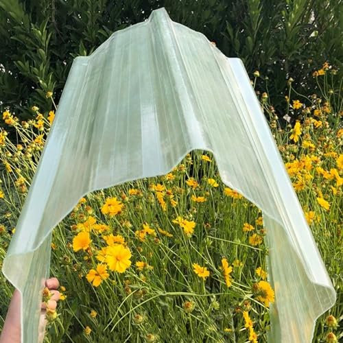 Bitumenwellplatten,1,5mm-Dachbleche Trapezblech,Transparente Tageslichtplatten,FRP-Schuppendachplatte mit UV-Schutz,Dachpfannen für Gewächshaus,3/4/6/7/11/13/15 Stk (0.9x2m/35x79in,11 Pcs)