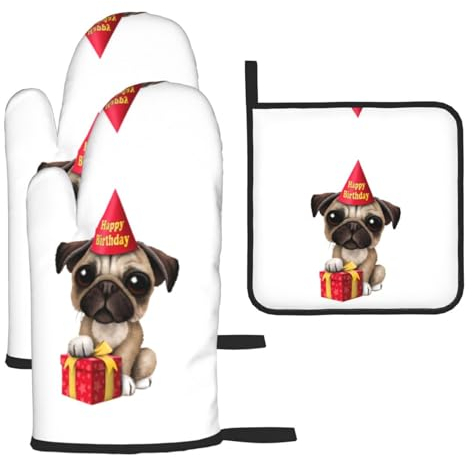 Ofenhandschuhe für Hunde, hitzebeständig und Topflappen, personalisierbar, bedruckt, sichere rutschfeste Ofenhandschuhe zum Kochen