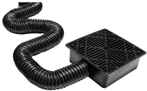 Yuattory Catch Basin Downspout Flexible Extension Storm Drain Catch Basin Drainage System Drain Adapter for Patio Ground and Lawn
