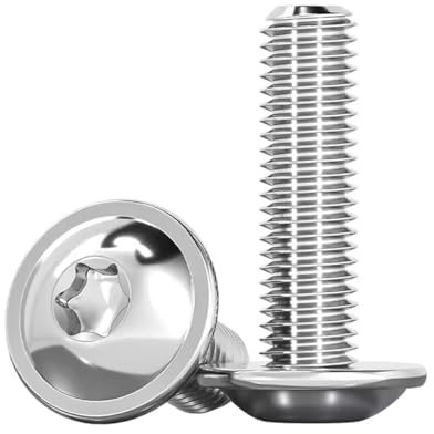 Drenky Vis M5 tête bombée, vis Torx M5 x 25 mm tête bombée avec bride ISO 7380-2 Boulon mécanique en acier inoxydable A2 V2A entièrement filetage complet, 20 pièces