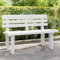 LAPOOH Gartenbank Weiß 110x52x71 cm Polypropylen, Terrassenmöbel, Wetterfeste Bank, Outdoor Bank, Parkbank, Garten Banken, Deko Bank, Gartenmöbel - 4009379