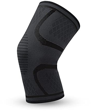 HEARTTOUCH 2er-Pack Kniekompressionsbandage Kniebandage Bandage Knie Atmungsaktiv Schwamm Rutschfest Knieschützer zum Laufen und Trainieren (Schwarz,XL)