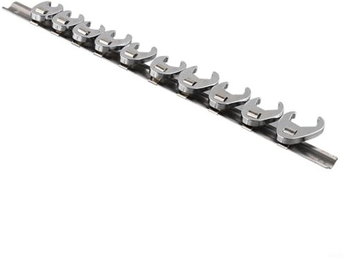 Homefurnishmall Set di chiavi con estremità aperta, teste intercambiabili con acciaio al carbonio cromato, set di 10 chiavi metriche da 3/8