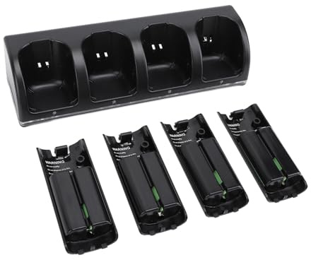 4 in 1 Ladestation für - und U Fernbedienung, Fernbedienungs Ladestation mit 4 Wiederaufladbaren 2800 mAh Batterien und USB Kabel (Fernbedienungen Nicht enthalten)