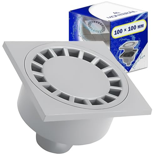 Desague Ducha Salida Verticalmente 100 x 100 mm con Rejilla Cuadrada - Garantía de 10 Años - MADE IN ITALY - MONTERAL