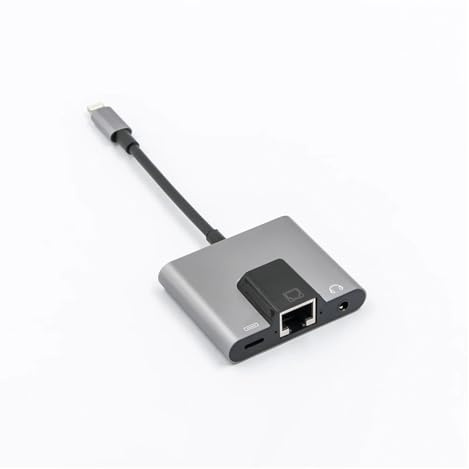 Type-C To RJ45 Hub USB C To 3.5mm Ethernet LAN Network Adapter Audio PD Fast Charging Docking Station For Laptop Phone Tablet(One Cable)