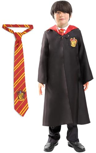 Funidelia Harry-Potter-Kostüm Offizielle mit Krawatte - Gryffindor für Jungen und Mädchen, Offizielle Lizenz, Größe 7-9 Jahre Film und Serien - Verkleidung für Kinder für Partys und Karneval