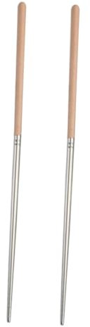QWFVHJ Palillos japoneses, Palillos Personalizados, Palillos for ollas Calientes, Paquete de 2 Palillos for freír Antideslizantes de Acero Inoxidable de Larga duración for Chinos